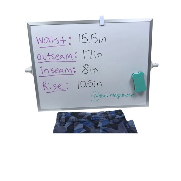 Forever 21 Men Triangle Print Navy Blue Chino Shorts Mens Size 31 100% Cotton - Picture 6 of 6